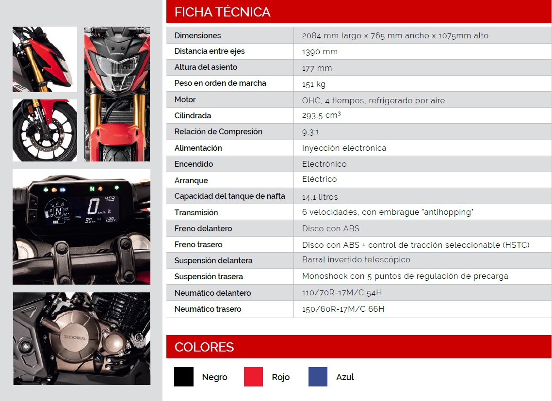 ficha tecnica cb300